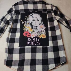 Dolly Parton Upcycled Members Mark Flannel Shirt Size 8